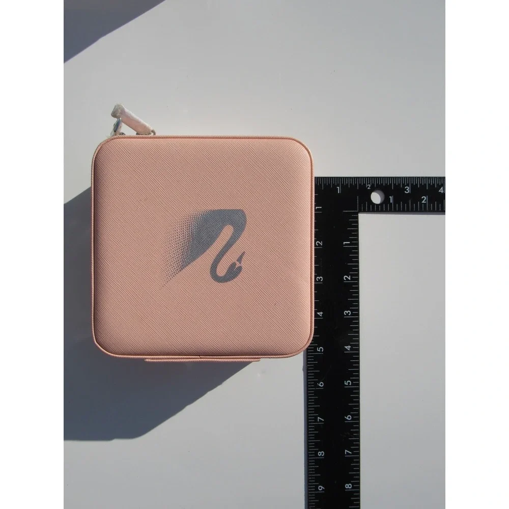 Swarovski Pink Travel Jewelry Pouch Box Organizer with Mirror & Zipper New